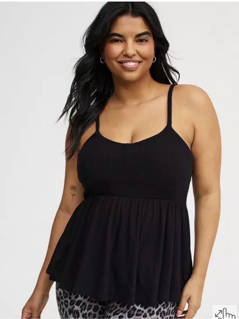 Torrid Smocked Criss-Cross Babydoll Top